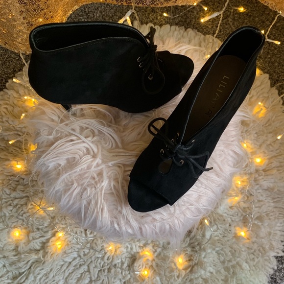 Like New‼️Liliana Peep Toe Booties 🎀 - Picture 3 of 4
